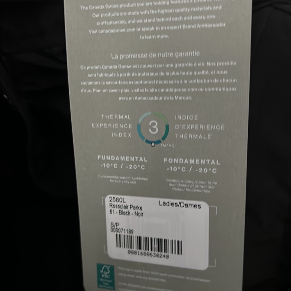 New with tags Rossclair Canada Goose with tags attached for authenticity